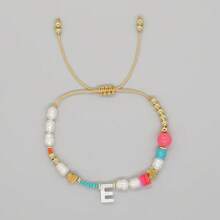 1pc Women's Fashion Pearl Letter A-Z Bracelet, Minimalist Luxury Style Accessory - Multicolor - View 17