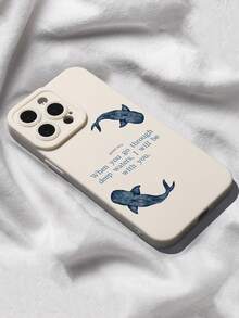 Bible Verse Inspired Phone Case, Compatible With IPhone 15/13/16 Pro Max/17 Pro Max/14 & Galaxy S24/S25/S23/A55/A54/S25 Ultra - Christian Religious Isaiah 43:2 Deep Water Faith Print, Minimalist Whale Shark Art, Cream Soft Silicone Cover - Multicolor - View 4