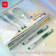 WQN 10支装绿色办公圆珠笔，0.5毫米绿色墨水；10个透明大容量文件袋，按扣设计 - 开学季 - 套裝 - 查看 3