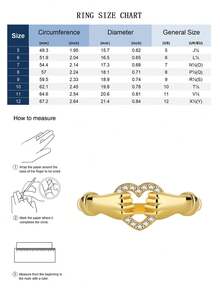 Charm-In Niche Luxury Interlocked Heart Plated Gold Ring, Micro-Inlaid Zirconia Design, Romantic Jewelry For Dates, Anniversary Gift For Wife - Gold - View 5