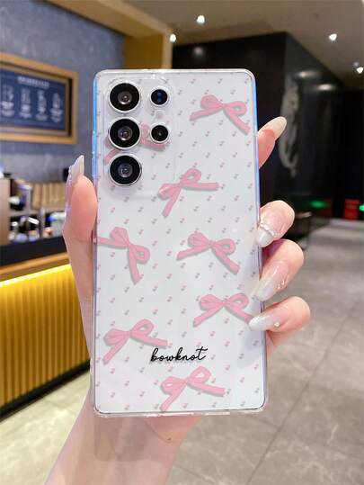 1pc Polka Dot Bow Heart Pattern Android Phone Case, Precise Cutout Camera Protection Suitable For Samsung Galaxy S25 Ultra/Galaxy S24 Ultra/S24/S23 Ultra/A56 5G/A55 5G/A52s 5G/A26 5G, Nothing, Pixel, INFINIX, Xiaomi Redmi Protective Cover
