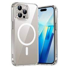 1个：白色透明磁吸手机壳，兼容苹果 16、16 Pro、16 Pro Max、i15系列、14系列和13系列。这是一款支持无线充电的磁吸手机壳，白色透明，防震，并采用气囊设计。 - 白色 - 查看 6