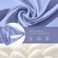 Silk Pillow Cases Silk Pillowcases Soft Breathable Both Sided Natural Silk Pillowcase With Zipper Sleep Silk Pillow Cases 1 Pc Standard, Cornflower Blue - 矢車菊藍+標準 - 查看 7