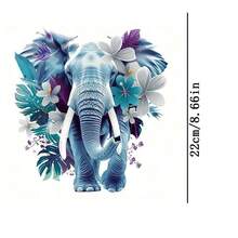 1pc/2pcs/3pcs Blue Elephant Pattern Suitable For T-Shirts, Hoodies, Pillows, Backpacks And Handbags, Ideal Holiday Gifts, Holiday Gift Items | Holiday Design | Printing - 3pcs-s - View 3