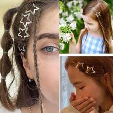 20 PCS Star Snap Hair Clips Silver Y2K 2000s Hair Accessories Non Slip Clips For Girls Women,1.61IN - Silver 20-pack - View 5