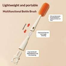 Bộ cọ rửa bình sữa silicon 8 trong 1: Cọ rửa núm vú giả, dụng cụ vệ sinh ống hút, cọ rửa miệng bình sữa. - Nhiều màu - Xem 5