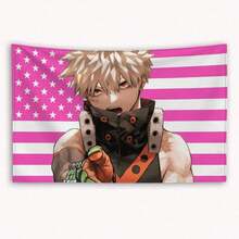 Bakugo Katsuki American Flag Tapestry - Funny Outdoor Garage & Bedroom Wall Decor, Printed Banner For Anime - 1-GT - Xem 4