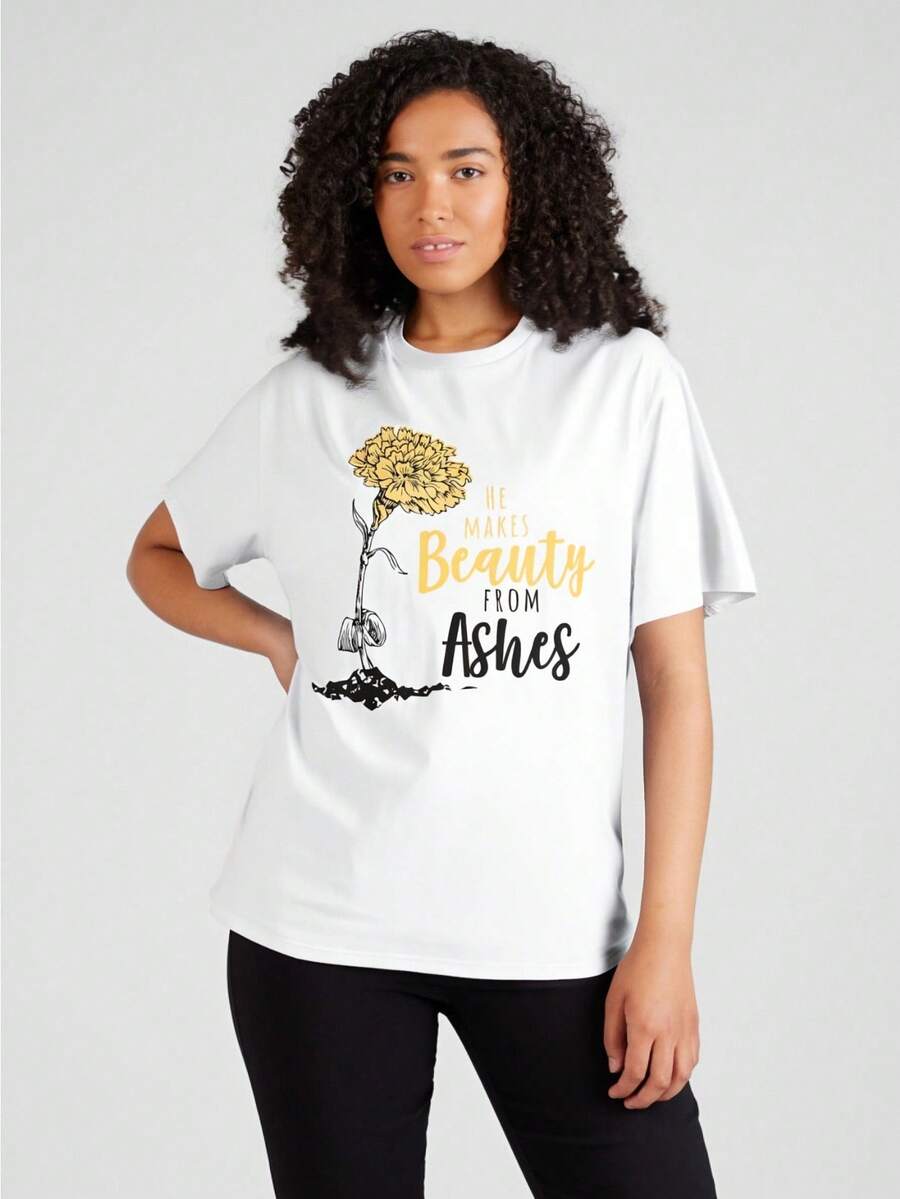 He Makes Beauty From ashes T-Shirt - Weiss - Übersicht 1