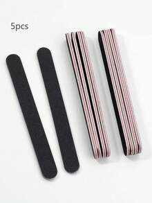 25 piezas Juego profesional de limas de uñas de doble cara | Tablero mate negro Herramientas de manicura con lija, grano 100/180, limas de uñas de doble cara lavables, adecuadas para uñas naturales y acrílicas, uso en salón y DIY - Multicolor - Ver 15