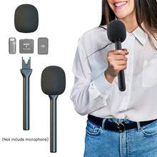 Wireless Microphone Handheld Pole, Interview Handheld Pole, Aluminum Alloy Handle, Suitable For Various Clip-On Microphone Models, Wireless Interview Microphone Adapter - Multicolor - View 4