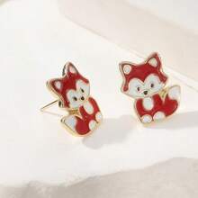 Cute Cartoon Dog Shaped Earrings, Fashionable And Elegant Women's Earrings, Perfect Refined Gift For Birthday Parties - Gold - View 5