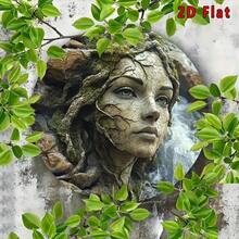 HELLOYOUNG Vintage Metal Tree Face Wall Art - 2D Flat Printed Retro Iron Wall Sign With 8 Inch Colorful Floral Design, Durable Indoor Outdo - TYA32221--20x20cm - 查看 2