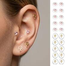 Perlas de acupresión para la oreja, terapia de masaje de acupuntura auricular que ayuda a relajar el Body y la mente, aliviar el estrés, fácil de usar. - Multicolor - Ver 12