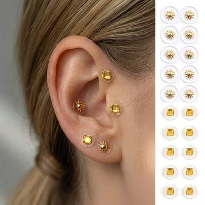 Ear Acupressure Beads, Ear Acupressure Massage Therapy Helps Relax Body And Mind, Relieve Stress, Easy To Operate.