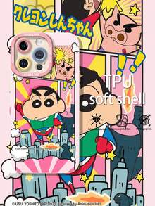 Shin-Chan Comic Panel With Superhero Flying Action! This Stylish Phone Case Is Compatible With Samsung, Apple,  OPPO, ,And So On.Made Of Flexible TPU Material,Shock-Resistant,Scratch-Resistant, It Offers Excellent Drop Protection And A Comfortable Grip. It's An Ideal Gift For Family, Friends, And Loved Ones, And A Perfect Choice For Festivals,Fundas Para ,Valentine's Day,Quick Ship Items,
Hombre Fundas Para, Hombre,Celulares Y Accs,White Phone Case - 白色 - 查看 3