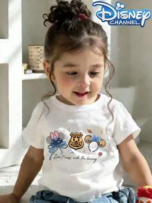 This Disney Zootopia T-Shirt Features A "Don't Mess With The Bunny Cop" Design, A Casual And Simple Crew Neck Short-Sleeved Tee, Designed For Both Baby Boys And Girls, Making It Ideal For Summer Wear. - White - View 1