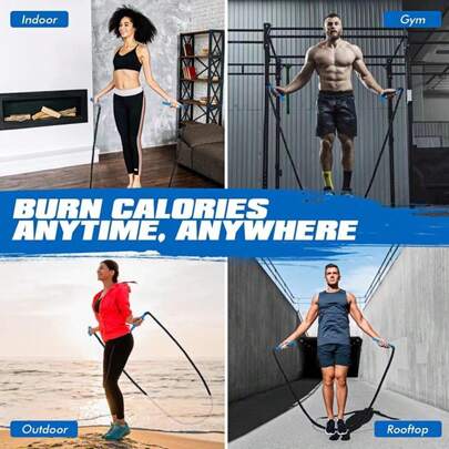 Ayombo Jump Rope, Weighted Jump Rope For Fitness, Boxing Equipment Jump Ropes For Men Women, Battle Skipping Ropes For Exercise, Suitable For Boxing, Cardio, Training Muscle Speed Home Gym Workout Equipment