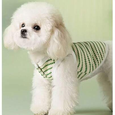 Áo vest cho thú cưng (chó và mèo) họa tiết chấm bi, nhẹ, thoáng khí, chất liệu jacquard, phù hợp với chó Poodle, Bichon Frise, Schnauzer, mặc trong nhà và ngoài trời.