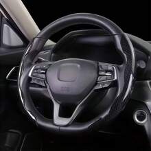 Segmented Carbon Fiber Steering Wheel Cover, Anti-Slip Carbon Fiber Style Steering Wheel Cover, Car Protective Cover, Universal Car Fit Steering Wheel Cover, Car Clip-On Steering Wheel Cover - Two-pack - View 2