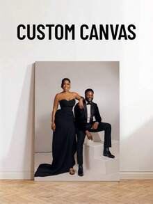 1pc Customized Canvas Wall Art, Personalized Framed Canvas Painting, Custom Photo Picture For Room And Bedroom Decor, Unique Gift - Multicolor - View 3