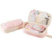 大容量多层收纳帆布笔袋，防污文具袋，学生多功能笔袋 - A6 - 查看 6