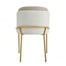 Dining Chairs - Beige + Metal & Wood - View 9