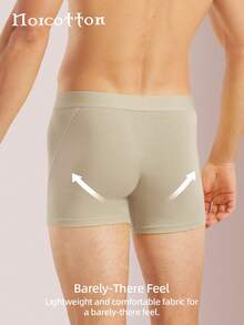 3pcs Norcotton Men's Boxer Briefs, Pure Cotton Multicolor Trunks - Multicolor - View 4