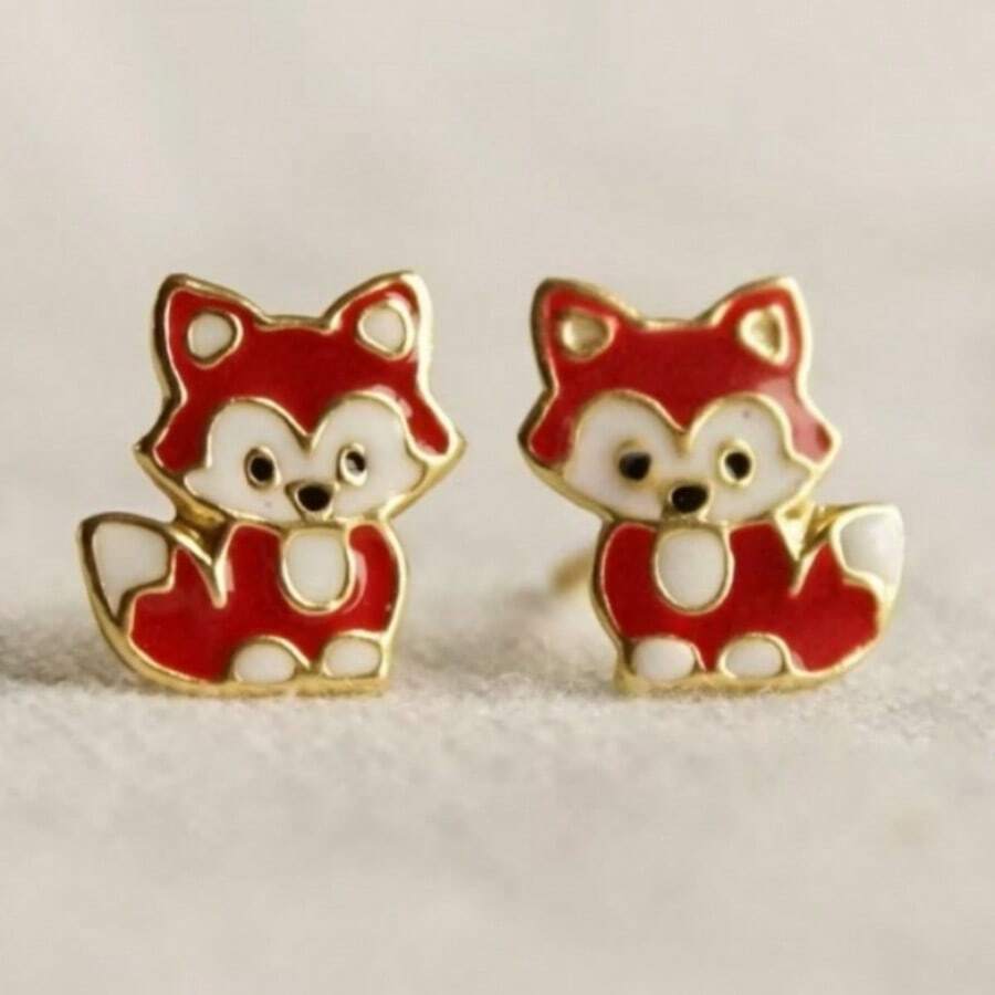 Cute Cartoon Dog Shaped Earrings, Fashionable And Elegant Women's Earrings, Perfect Refined Gift For Birthday Parties - Gold - View 1