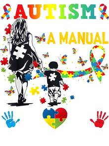 [100% Cotton] Mom Doesn't Come With a Manual Women awareness T-Shirt - Czarne - Zobacz 2