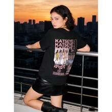 KATSEYE Double-Sided Graphic T-Shirt - "You Could Have Had My Love" Lyric Merch, Premium Cotton Oversized Fan Apparel, KATSEYE Tour & Concert Tee, Gift For KATSEYE Fans & Pop Music Enthusiasts - 黑色 2 - 查看 6