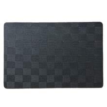 4件/6件套简约黑色格子防水防油皮革餐垫，可水洗 - 黑色 - 查看 7