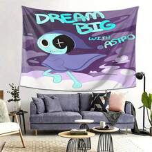Dandy's World Astro Wall Hanging Tapestry - Dream Big With Astro Vibrant Purple & Blue Design, High-Quality Polyester Fabric - 1PC - Xem 1