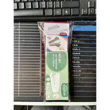 1 Set de clips de papel y grapadora en colores pastel. Grapadora giratoria para una operación conveniente y rápida. Adecuado para uso en la oficina o la escuela. - A-1 - Ver 7