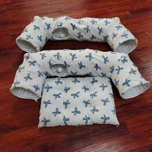 Square Tunnel Bed With Bow Tie Design, Cat Tunnel Hideaway, Self-Entertaining Tunnel Bed, Warm Pet Bed For Autumn/Winter - Multicolor - View 5