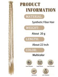 女士合成编织假发，三股辫，自然逼真，时尚独特的水滴形辫子。 - 彩色 - 查看 3