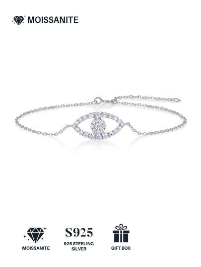 925 Sterling Silver Moissanite Bracelet For Women, Hypoallergenic Luxury Versatile Jewelry, Gift For Valentine's Day, Mother's Day, Birthday, Comes In Gift Box