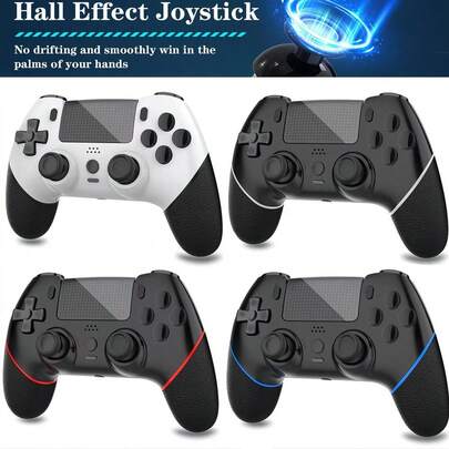 Wireless Controller, Compatible With PlayStation4/PlayStation4 Pro/PlayStation4 Slim/PC PlayStation4 Controller With Hall Effect Sensor Joystick 3.5mm Speaker 6-Axis Motion Sensor Programmable Auto Turbo Function