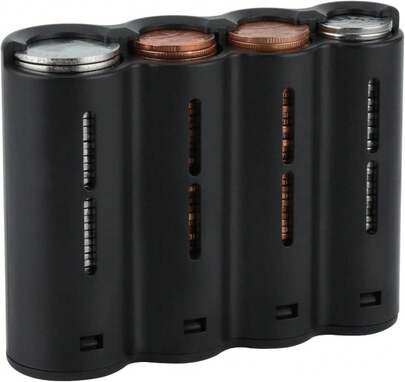 Eing Coin Holder, Portable Coin Change Organizer, Universal Coin Storage Coin Holder For Car, Wallets, Pockets (4 Layer \/ 1 - Pack)