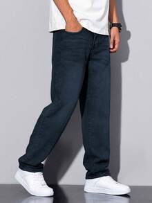 Shendy Vendy Men's Slim Pants, Fashion Stretch Skinny Denim Pants, Classic Men's Jeans With Pocket - 寶藍色 - 查看 4
