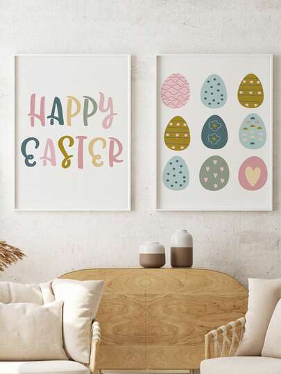 1pc Canvas Wall Art - Spring Art, Easter Printable Wall Decor _ Easter Decorations _ Happy Easter Slogans _ Easter Egg Art _ Spring Wall Decor _ Easter Art _ Baby Products – Framed Nursery Wall Art Perfect For Playroom Decor Nursery Decor, Childcare Room Decor, Kindergarten Decor, Boy's Room Decor Girl's Bedroom Decor Kids' Room Decor Easter Wall Art, Nursery Spring Decor, Easter Kids' Room Posters, Spring Decor Posters