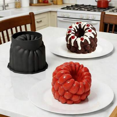 Nuevo molde de silicona de 4 pulgadas de tamaño grande para pastel de frambuesa de una sola cámara, con recubrimiento antiadherente para dar forma a velas