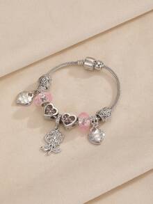 1条玫瑰手链，1条经典花朵手链，情人节送给闺蜜的礼物手链 - 彩色 - 查看 2