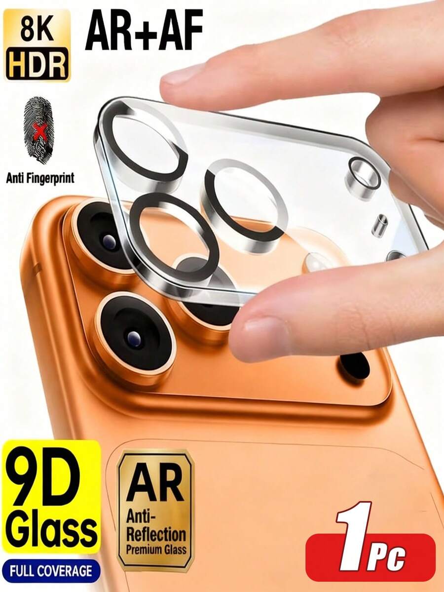 1pc Camera Lens Protector - Suitable For IPhone 17 Pro Max/17 Pro/17 Air/16/15/14/13/12/11 Pro Max Plus, Includes 9H Tempered Glass Camera Screen Protector, Anti-Scratch, Anti-Fingerprint, Easy To Install, Compatible With Phone Cases - Clear - View 1