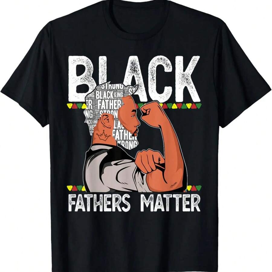 Black Fathers Matter Dope Black Dad King Fathers Day T-Shirt - 黑色 - 查看 1