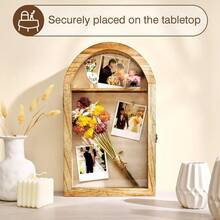 1PC Shadow Box Frame 10x16 Large Shadow Boxes Display Cases With Linen Back And Removable Shelves, Picture Frame Wedding Bouquet Memorabilia Medals Photos Memory Box For Keepsakes - Hanging Wooden Photo Frame - View 3