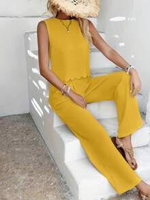 Winter Outfit,Date Night Look,Valentine's Day,Summer Must-Have! 's Hottest Sleeveless Sets (Restocking Soon!) |   Tomato Girl Summer School Uniform |   UPF 50+ Sun Protection ('s Hottest Find) - 黃色 - 查看 2