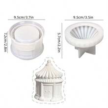 DIY Chinese Architecture Style Candle Holder Silicone Mold, Suitable For Resin, Gypsum, Cement, Concrete Casting, Reusable And Easy Demold - A - View 11