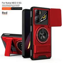 努比亚 NEO 3 5G 手机壳，带滑动摄像头镜头和支架 - 紅色 - 查看 12
