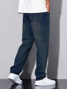 Shendy Vendy Men's Slim Pants, Fashion Stretch Skinny Denim Pants, Classic Men's Jeans With Pocket - 水瓶藍 - 查看 2