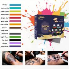 Set de 14 colores de tinta para tatuajes, 0.5oz (15ml) por botella, tinta para tatuajes profesional adecuada para artistas y profesionales del tatuaje - Multicolor - Ver 5